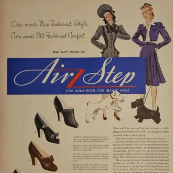 Vintage 1940s Lace-Up Heeled Oxfords Air Step – Size 4.5/5 – Black Leather - Picture 8 of 8